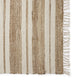 A refined runner with soft vertical stripes in tan and off-white, crafted from jute, wool and cotton for a natural, luxurious finish.