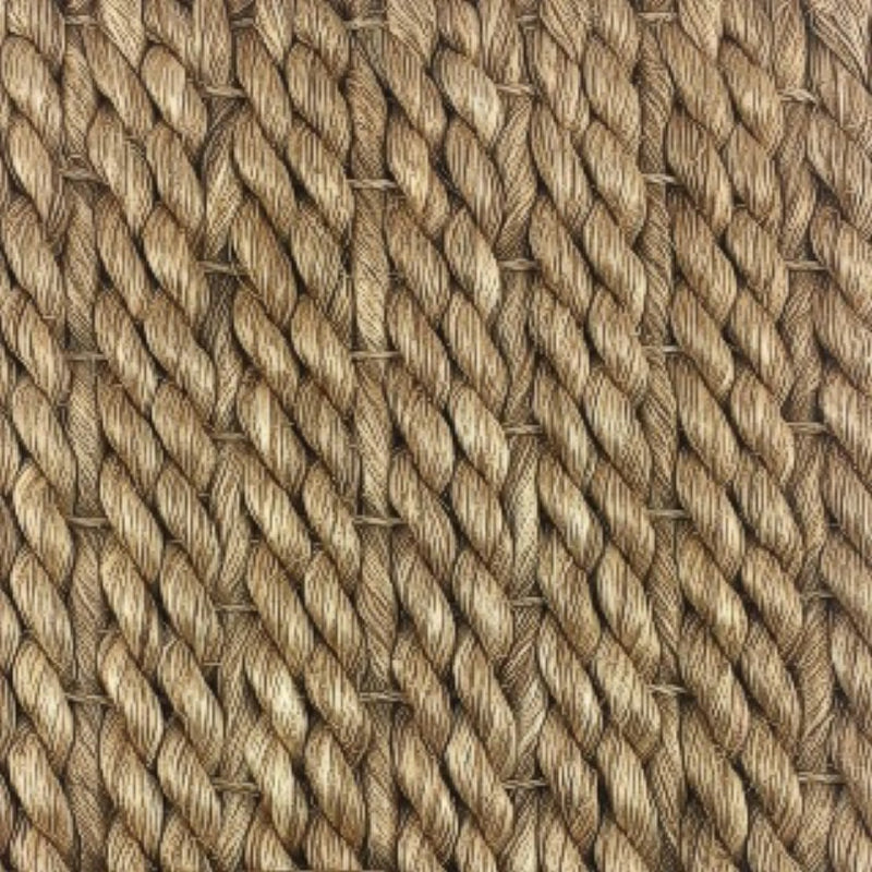 Diagonal weave of thick, twisted natural fibres in warm wheat tones, highlighting refined texture and artisanal craftsmanship.